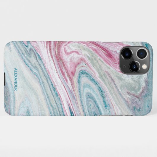 Coque iPhone 11Pro Max Agate personnalisé Nom manuscrit tendance moderne (Dos Horizontal)
