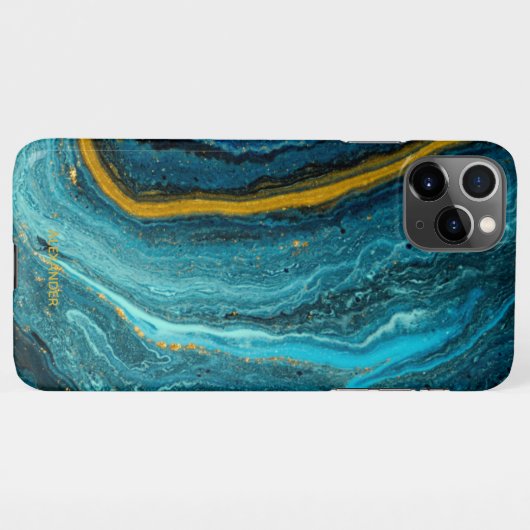 Coque iPhone 11Pro Max Agate personnalisé Nom manuscrit tendance moderne (Dos Horizontal)