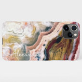 Coque iPhone 11Pro Max Agate personnalisé Nom manuscrit tendance moderne (Dos Horizontal)