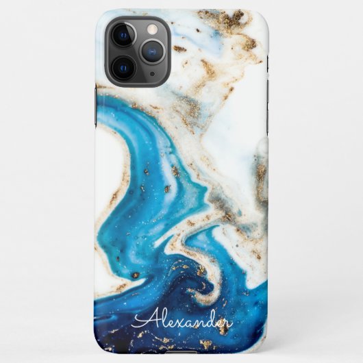 Coque iPhone 11Pro Max Agate personnalisé Nom manuscrit tendance moderne (Dos)
