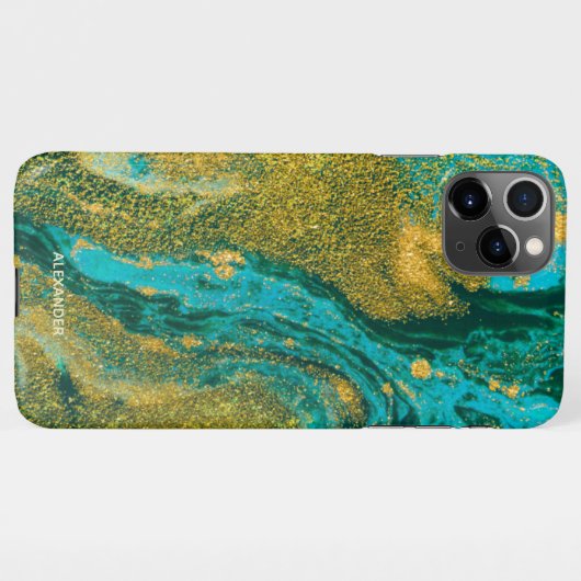 Coque iPhone 11Pro Max Agate personnalisé Nom manuscrit tendance moderne (Dos Horizontal)