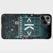 Coque iPhone 11Pro Max Ai - Technologie - Monogramme de codage - Lettre K (Dos Horizontal)