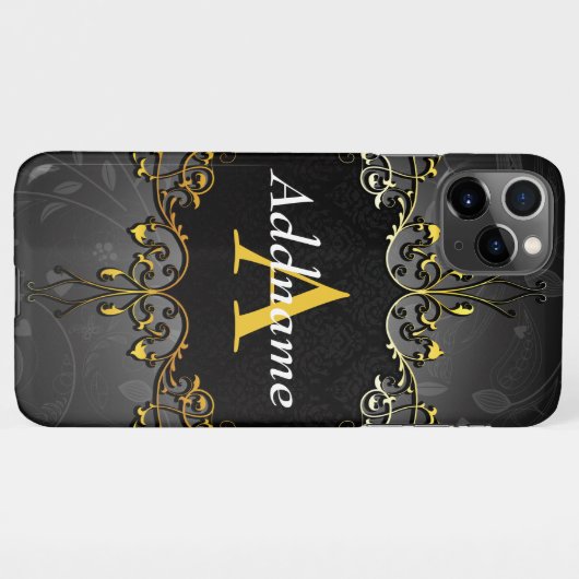 Coque iPhone 11Pro Max Ajouter votre nom et votre initiale (Dos Horizontal)