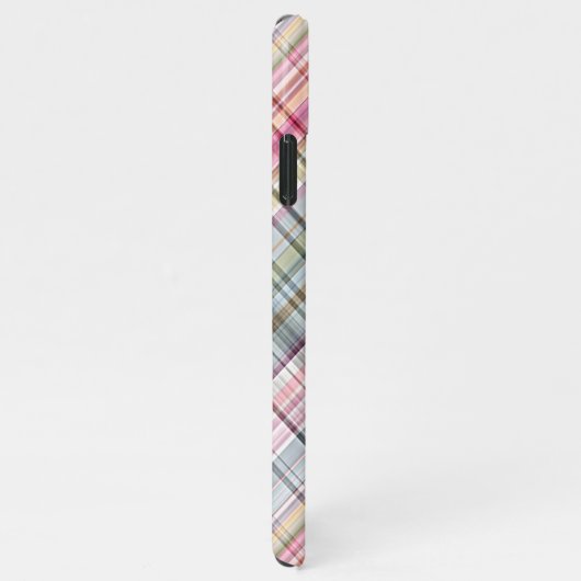 Coque iPhone 11Pro Max Amusant été rose bleu Mint vert Plaid Motif (Côté droit)