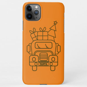 Coque iPhone 11Pro Max Aperçu camion de Noël Père Noël voiture vue avant