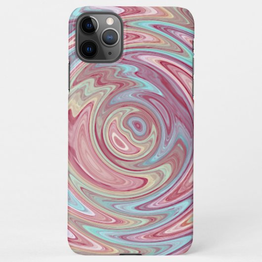 Coque iPhone 11Pro Max Aqua Turquoise Blue Blush Pink Swirl Art (Dos)