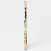 Coque iPhone 11Pro Max Aquarelle moderne Fleurs roses Monogrammes (Côté gauche)