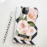 Coque iPhone 11Pro Max Aquarelle Pastel Pink moderne Fleurs & Nom<br><div class="desc">Aquarelle Pastel Pink moderne Fleurs & Nom</div>