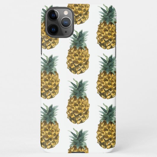 Coque iPhone 11Pro Max Aquarelle tropicale ananas Motif sans couture (Dos)