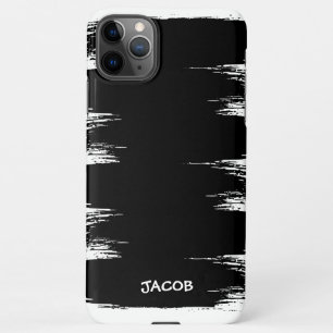 Coque iPhone 11Pro Max Arrière - plan de peinture de pinceau cool Nom Cus