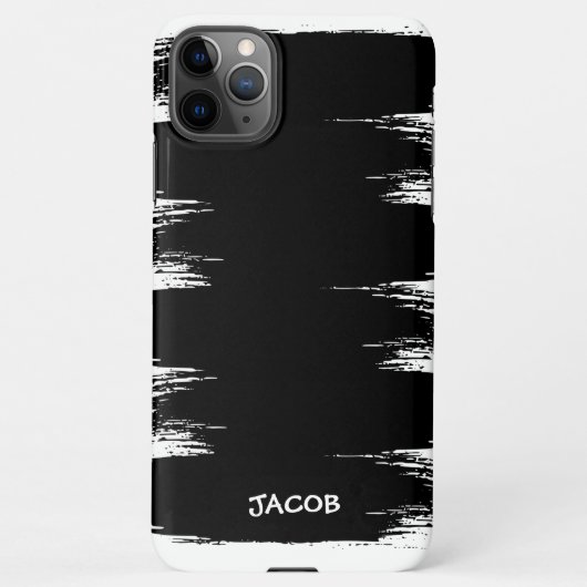 Coque iPhone 11Pro Max Arrière - plan de peinture de pinceau cool Nom Cus (Dos)