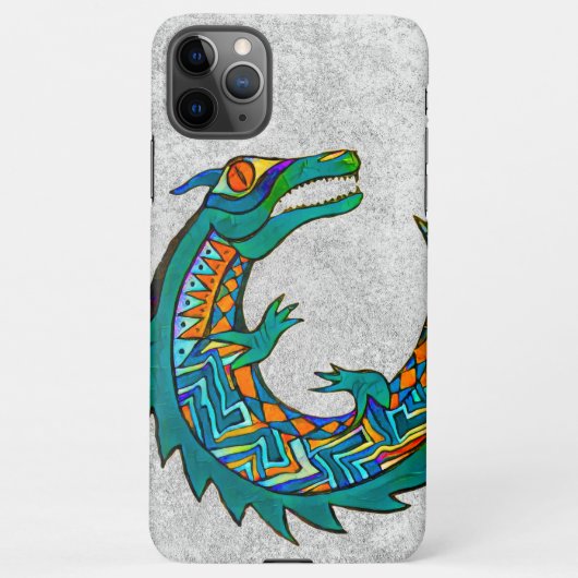 Coque iPhone 11Pro Max Art de l'alligator tribal (Dos)