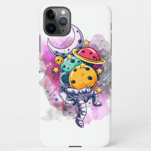 Coque iPhone 11Pro Max Astronaute avec des planètes