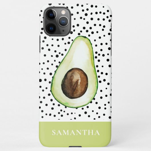 Coque iPhone 11Pro Max Avocado vert moderne Nom personnalisé (Dos)