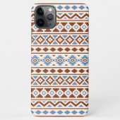 Coque iPhone 11Pro Max Aztec Essence Motif II Crème bleu rouille (Dos)
