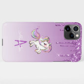 Coque iPhone 11Pro Max BARGAIN Budget Personnalisé Unicorn Purple Parties (Dos Horizontal)