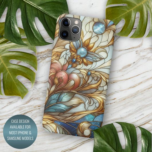 Coque iPhone 11Pro Max Beau Chic Vitrail Floral Mosaic Motif