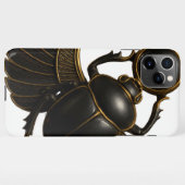 Coque iPhone 11Pro Max Black and Gold Pharaonic Beetle iPhone Case (Dos Horizontal)