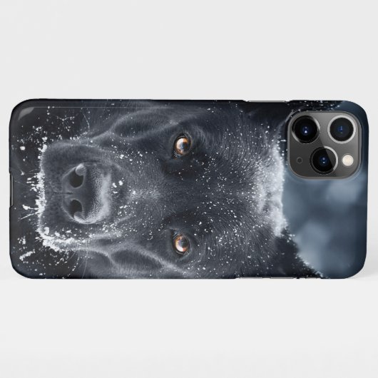 Coque iPhone 11Pro Max Black German Shepherd (Dos Horizontal)