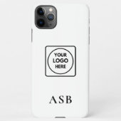 Coque iPhone 11Pro Max Black Monogram Custom Logo Photo iphone case (Dos)
