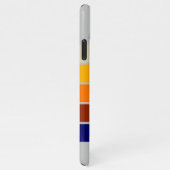 Coque iPhone 11Pro Max Bleu Bleu Bleu Rouge Orange Blancs Motif Sur Gris (Côté droit)