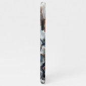 Coque iPhone 11Pro Max Bleu Brown gris gris blanc quartz Agate Motif (Côté droit)