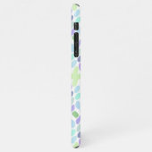 Coque iPhone 11Pro Max Bleu clair rose pourpre Lime Vert Art Africain (Côté gauche)