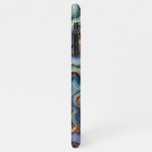 Coque iPhone 11Pro Max Bleu foncé Améthyste violet Turquoise Motif en mar (Côté gauche)