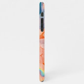 Coque iPhone 11Pro Max Bleu Vert Violet orange Jaune Blanc Tie Dye Art (Côté gauche)