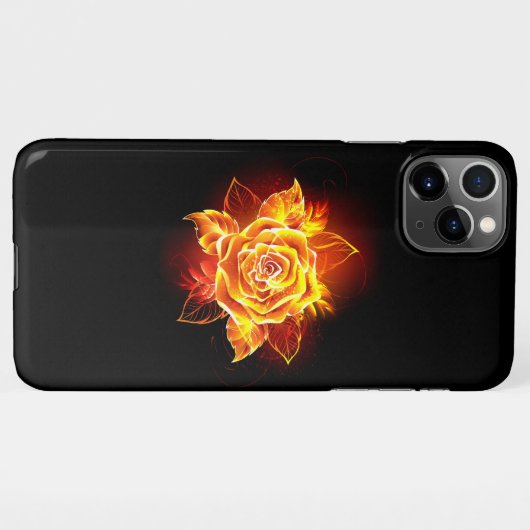 Coque iPhone 11Pro Max Blooming Fire Rose (Dos Horizontal)