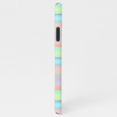 Coque iPhone 11Pro Max Blue Peach Blush Pink Lime Green Stripes Motif (Côté droit)