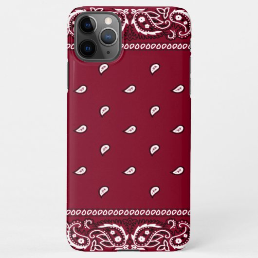 Coque iPhone 11Pro Max Boîtier téléphonique Bandana Bourgogne pour iPhone (Dos)
