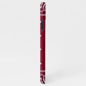 Coque iPhone 11Pro Max Boîtier téléphonique Bandana Bourgogne pour iPhone (Côté droit)