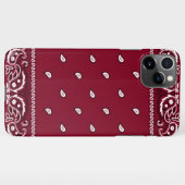 Coque iPhone 11Pro Max Boîtier téléphonique Bandana Bourgogne pour iPhone (Dos Horizontal)