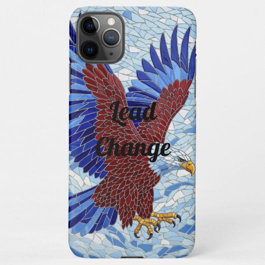 Coque iPhone 11Pro Max Boîtier téléphonique en mosaïque d'aigle - Liberté (Dos)