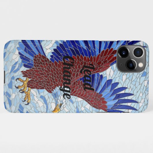 Coque iPhone 11Pro Max Boîtier téléphonique en mosaïque d'aigle - Liberté (Dos Horizontal)