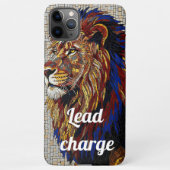 Coque iPhone 11Pro Max Boîtier téléphonique en mosaïque de Lion Majestic (Dos)