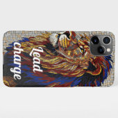Coque iPhone 11Pro Max Boîtier téléphonique en mosaïque de Lion Majestic (Dos Horizontal)