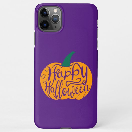 Coque iPhone 11Pro Max Bonne lettre Halloween sur citrouille sculpté (Dos)