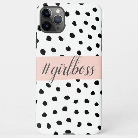 Coque iPhone 11Pro Max Boss et points noirs Pastel Rose moderne (Dos)