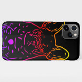 Coque iPhone 11Pro Max Bouledogue français Neon Heart French Bulldog (Dos Horizontal)