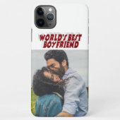 Coque iPhone 11Pro Max Boyfriend Photo avec coque iphone texte bordeaux (Dos)