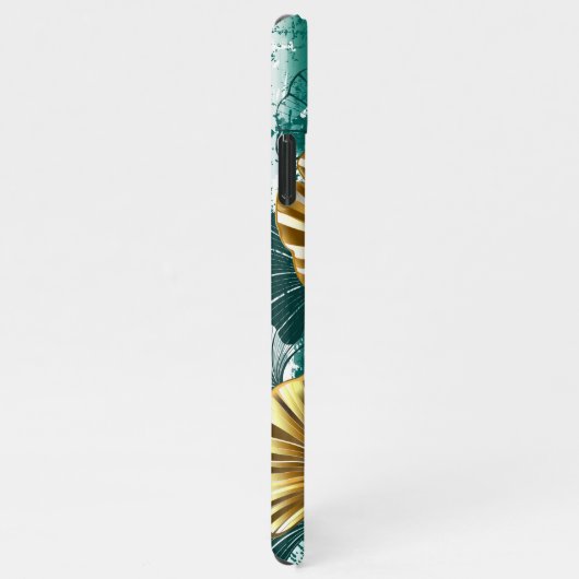 Coque iPhone 11Pro Max Branche avec Feuilles d'or Ginko Biloba (Côté droit)