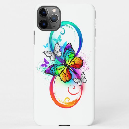 Coque iPhone 11Pro Max Bright infinity with rainbow butterfly (Dos)