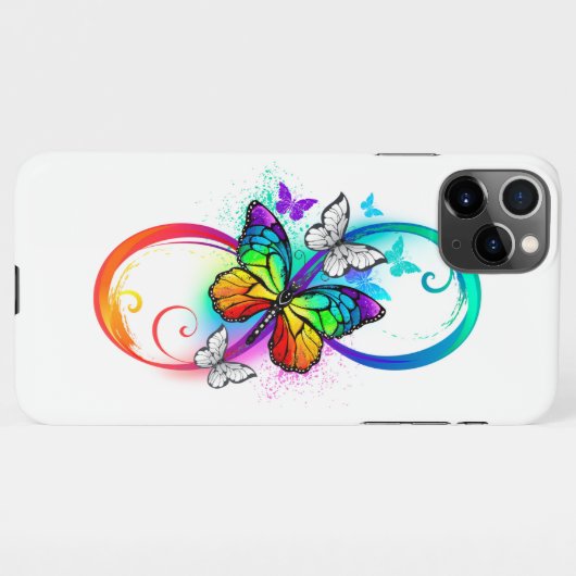 Coque iPhone 11Pro Max Bright infinity with rainbow butterfly (Dos Horizontal)