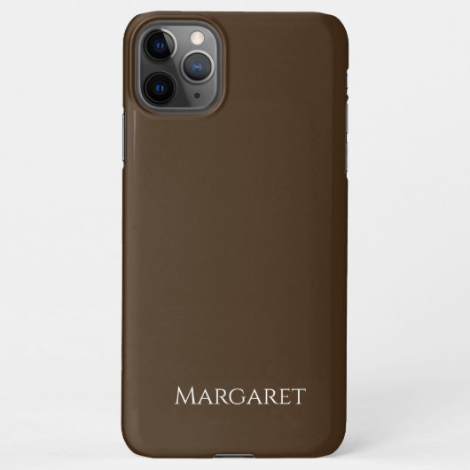 Coque iPhone 11Pro Max brown | Minimal Modern Initial Monogram (Dos)