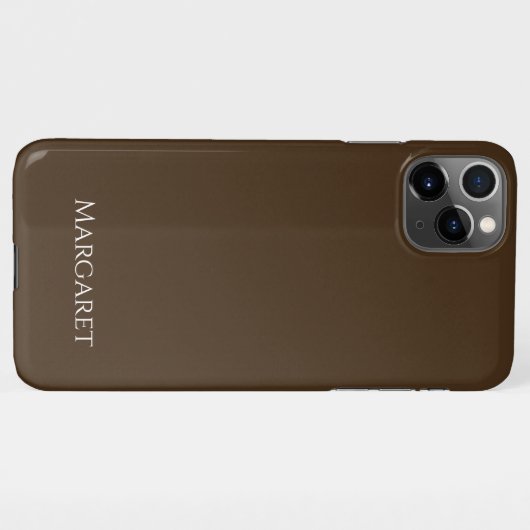 Coque iPhone 11Pro Max  brown | Minimal Modern Initial Monogram  (Dos Horizontal)