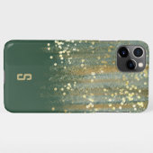 Coque iPhone 11Pro Max Brush Strokes et Confetti Dots avec Monogramme Or (Dos Horizontal)