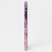 Coque iPhone 11Pro Max Budget Améthyste cristal Agate Monogramme rose (Côté gauche)