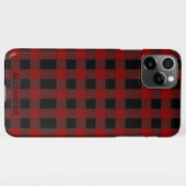 Coque iPhone 11Pro Max Buffalo Plaid personnalisé Ajouter un nom BUDGET (Dos Horizontal)